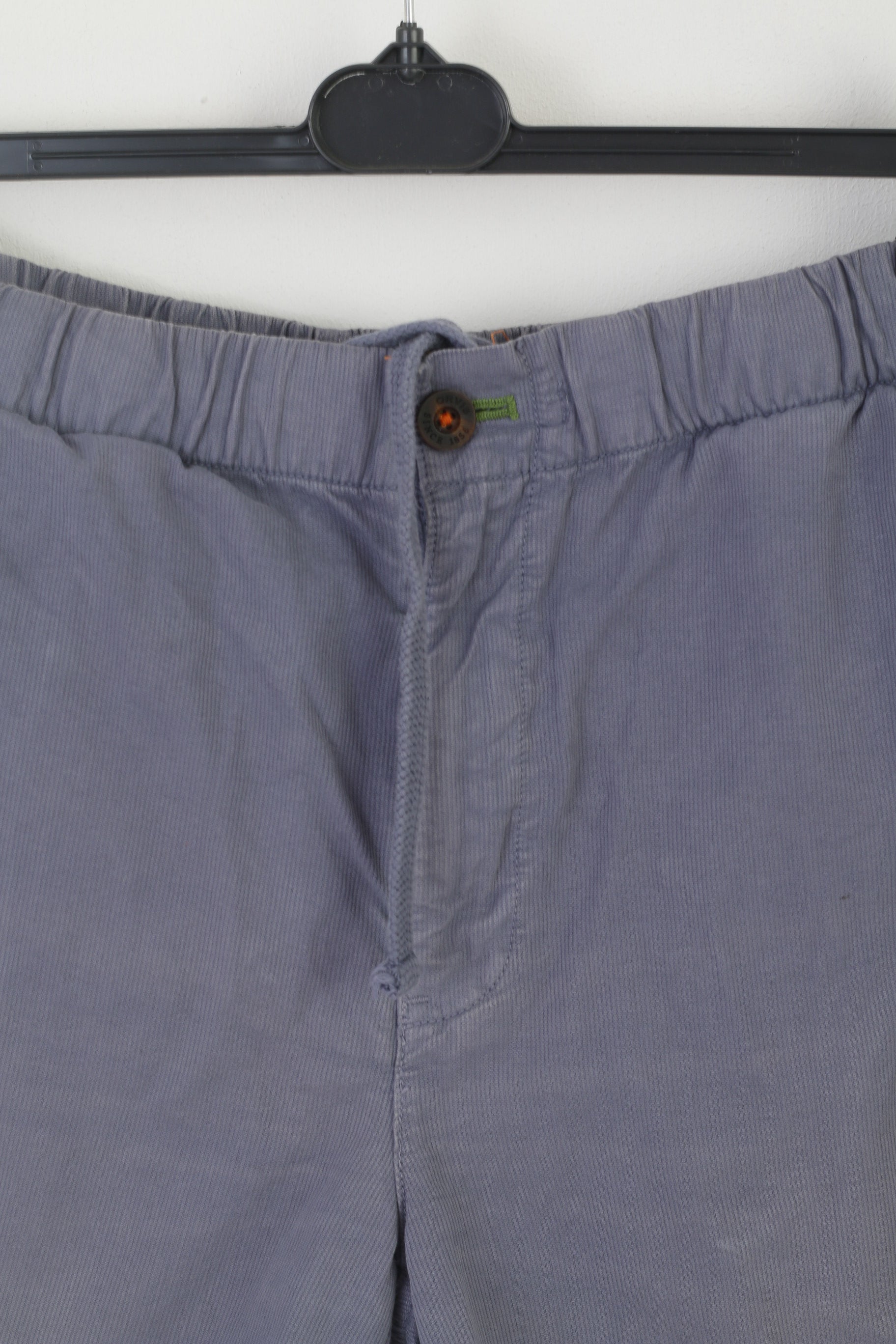 Orvis Men 34 Shorts Bleu Coton Multi Poches Style Rétro Ceinture