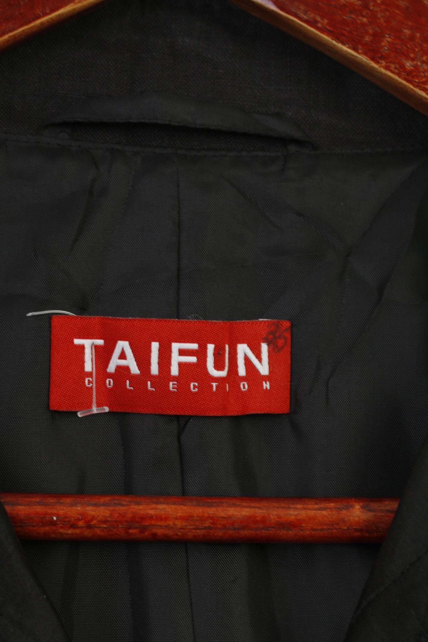 Taifun Collection femmes 40 M Blazer en soie noir simple boutonnage brillant épaulettes veste de poche 