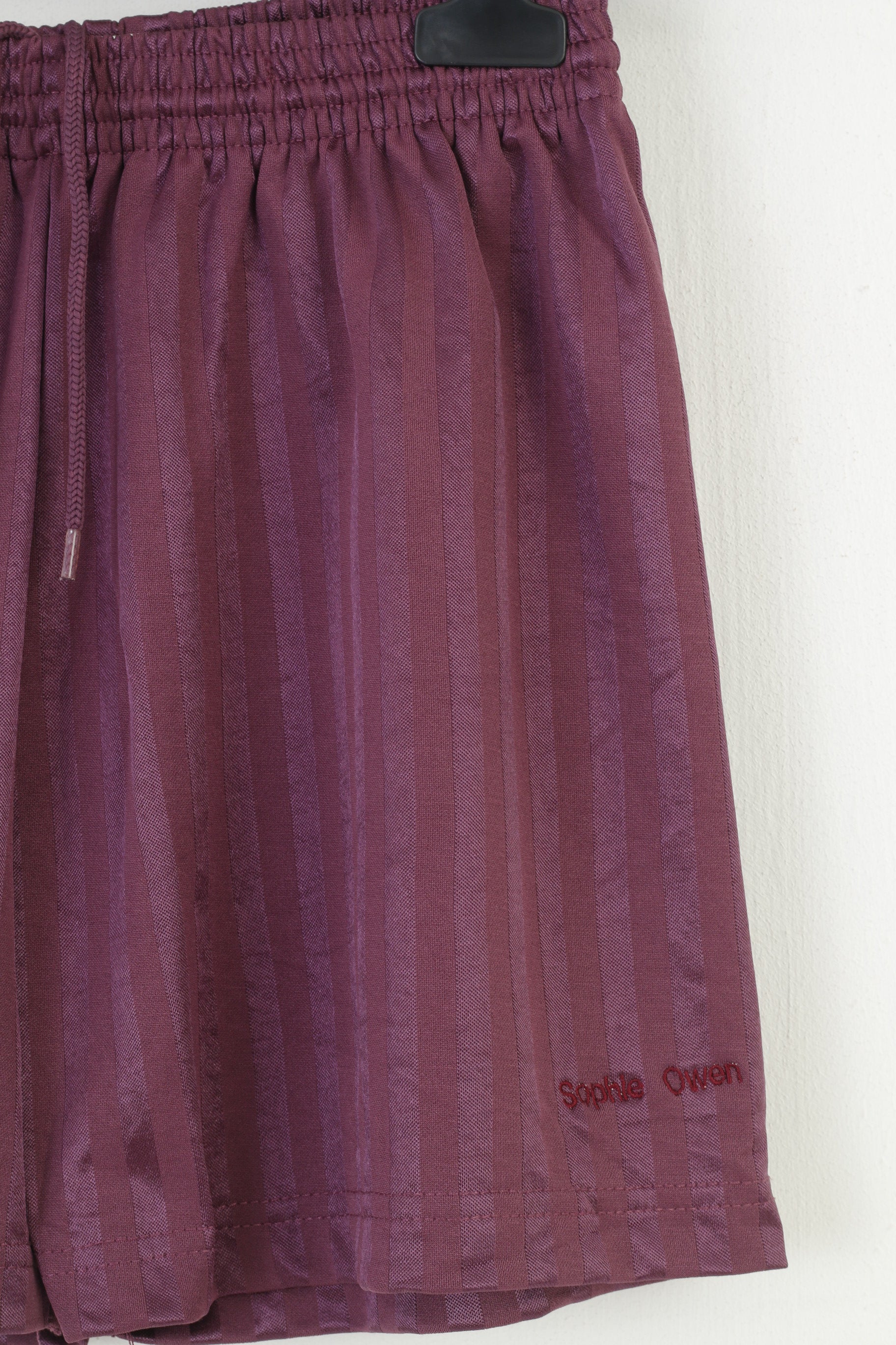 Maddins Boys 22 XS Short Brillant Violet Rayé Rétro Sportswear Vintage Pantalon d'entraînement Haut