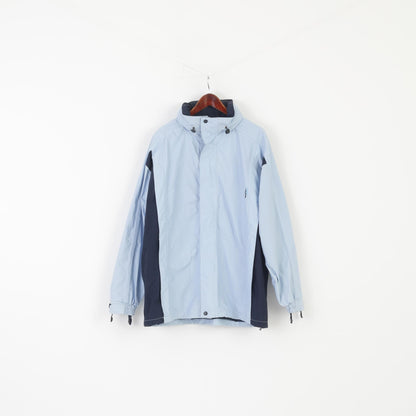 Gioni Feroti Outdoor wear Men L Jacket Blue Vintage Global System Hidden hood