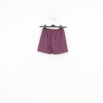 Maddins Boys 22 XS Shorts Shiny Purple Striped Retro Sportswear Vintage Training Pants  Top