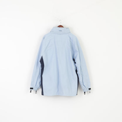Gioni Feroti Abbigliamento outdoor Giacca uomo L Blu Vintage Global System Cappuccio nascosto