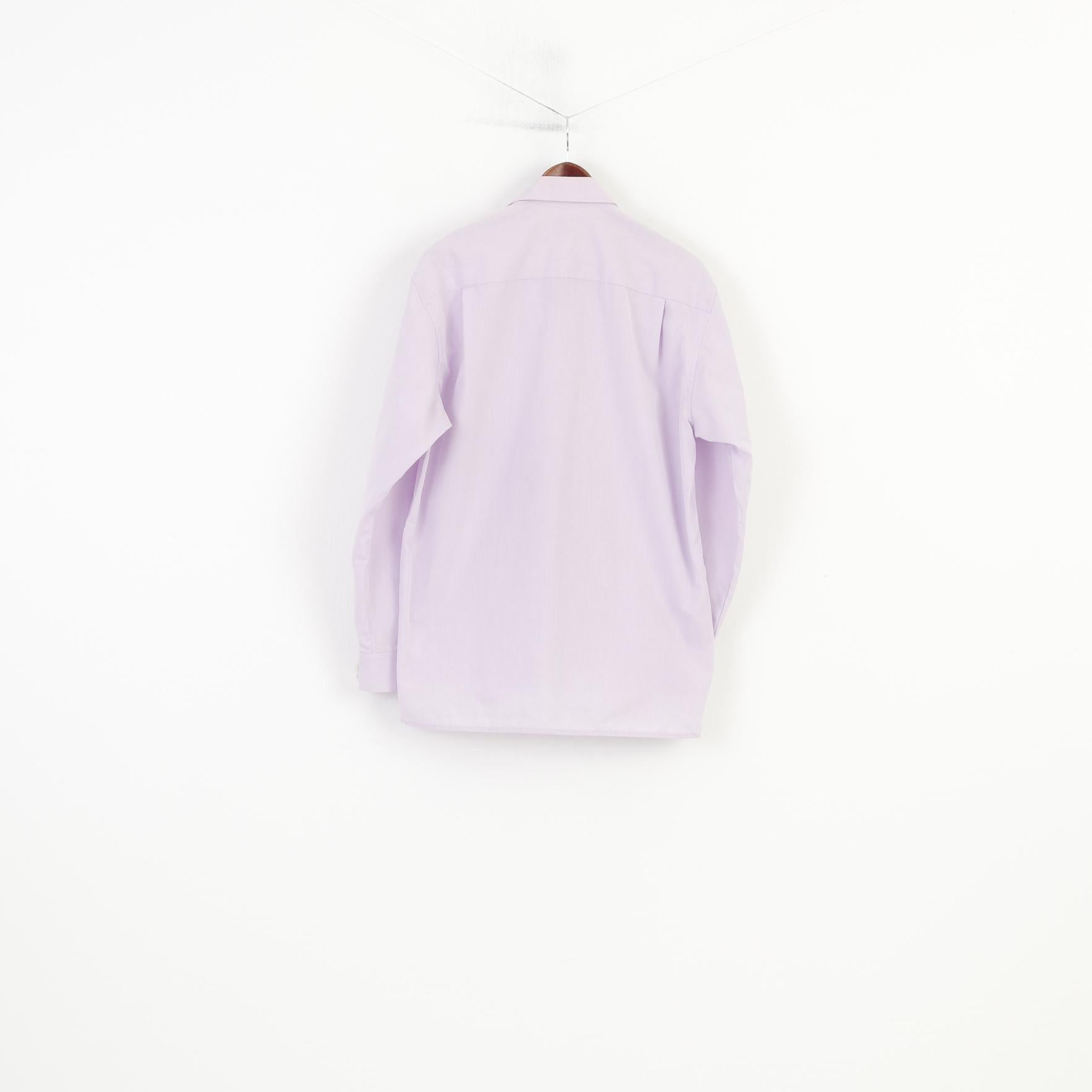 Olymp Luxor Uomo 40 15 3/4 XL Camicia casual a maniche lunghe in cotone rosa con colletto classico e pantaloni Top 