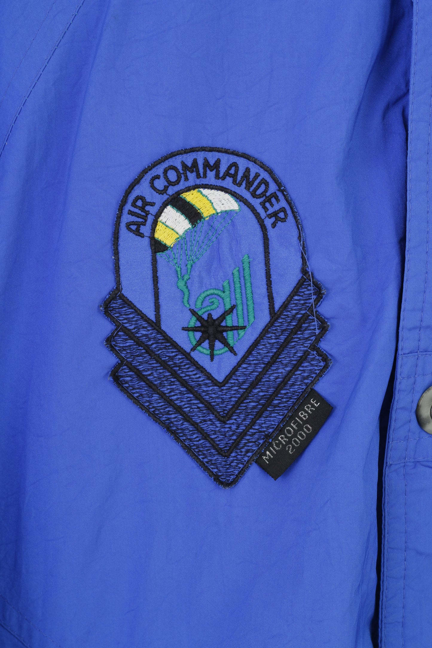 Allsport Men 50 XL Jacket Blue Full Zipper Air Commander Microfibre 2000 Shoulder Pads Padded Vintage 90s Top