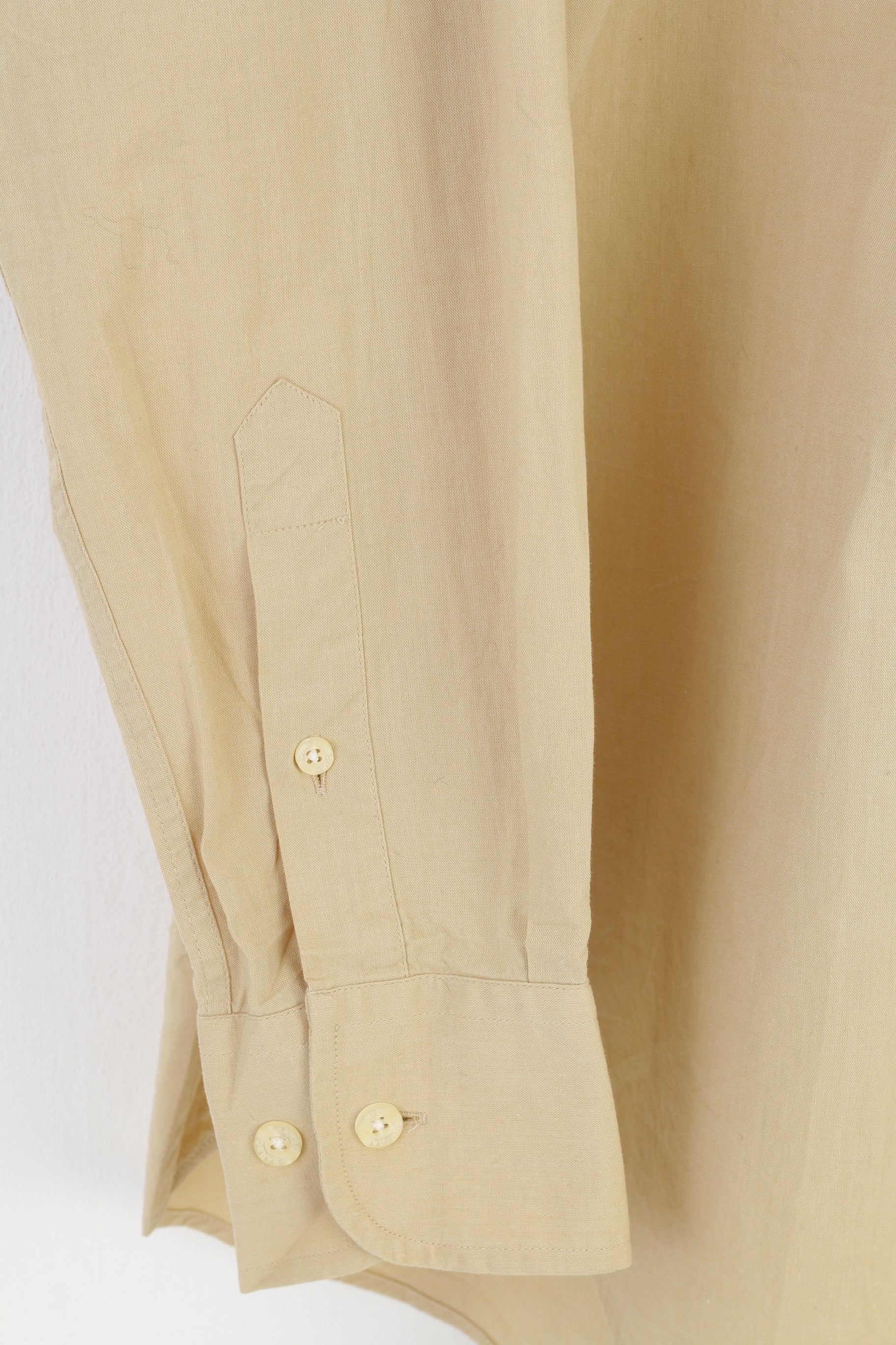 Barbour Men M Casual Shirt Long Sleeve Beige Cotton Buttons Down Collar Vintage Classic Top