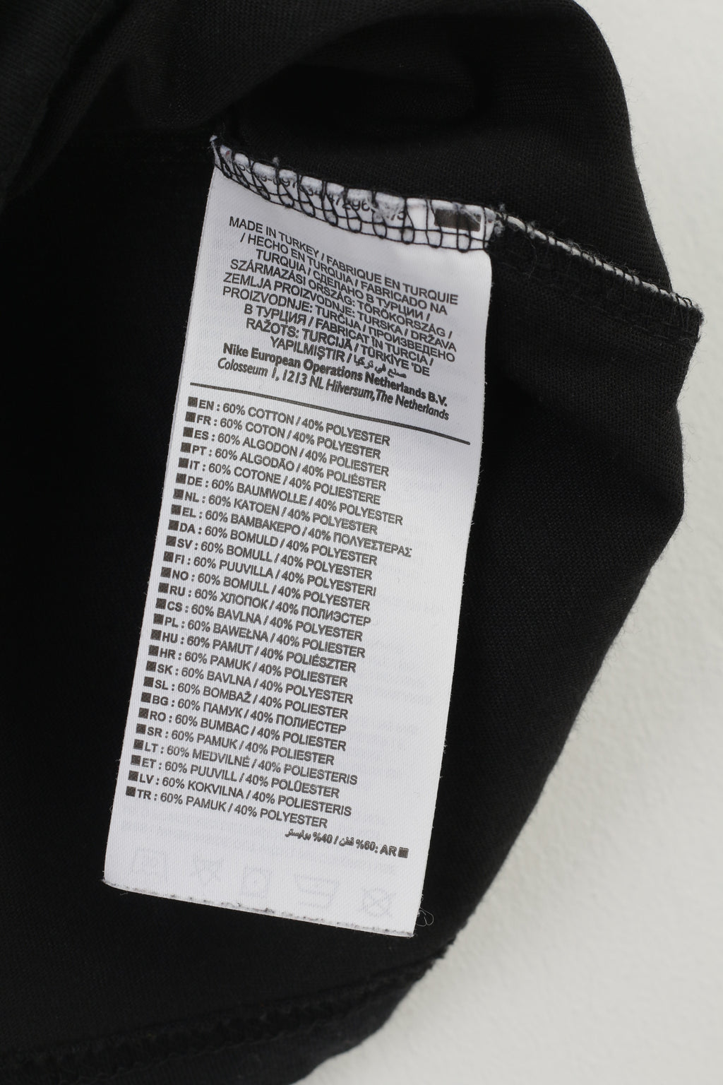 Nike Men L Shirt Blaco Cotton Blend Sportswear Vintage Crew Neck Classic Top