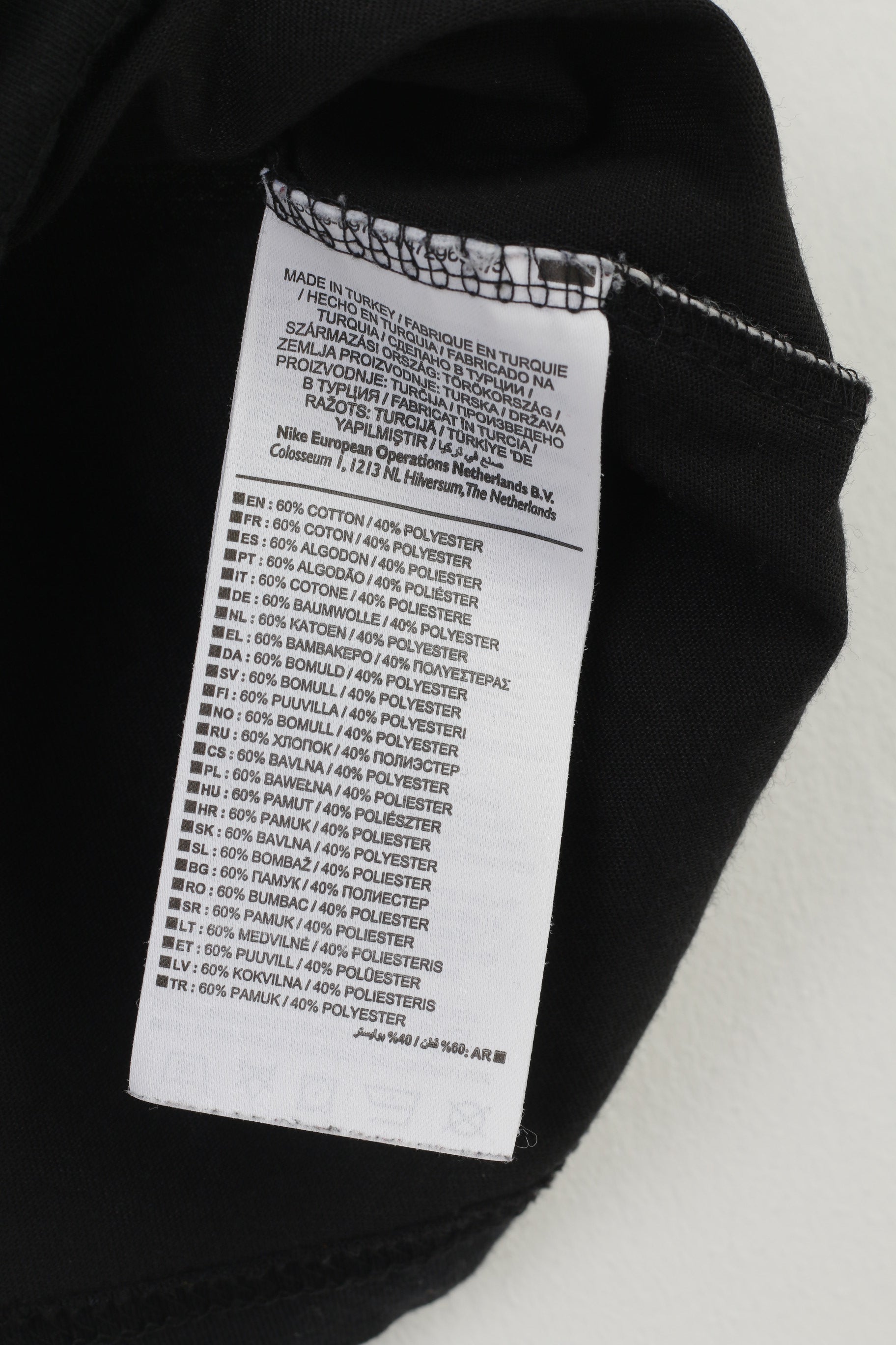 Nike Men L Shirt Blaco Cotton Blend Sportswear Vintage Crew Neck Classic Top