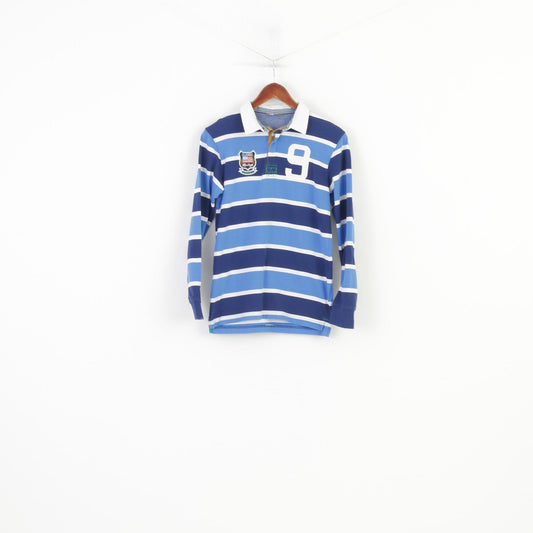 Kids By Lindex Boys 164 14 Age Polo Shirt Long Sleeve Striped Cotton Classic Heritage #9 Top