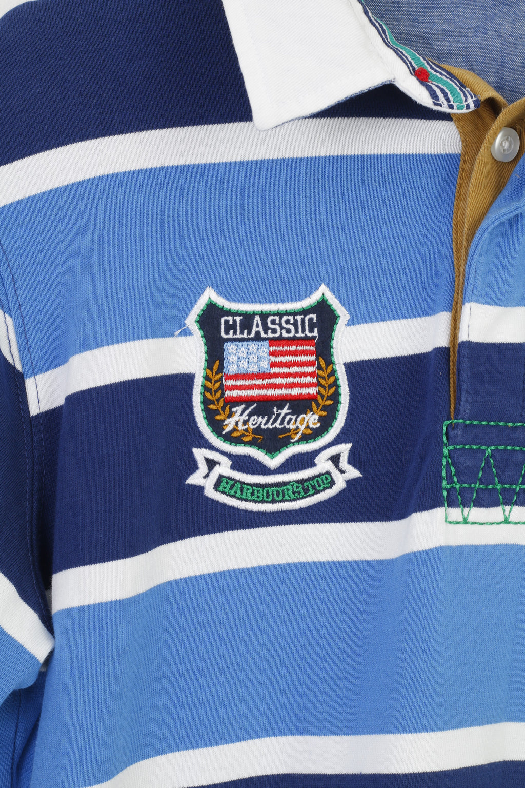 Kids By Lindex Garçons 164 14 Âge Polo à manches longues en coton rayé classique Heritage #9