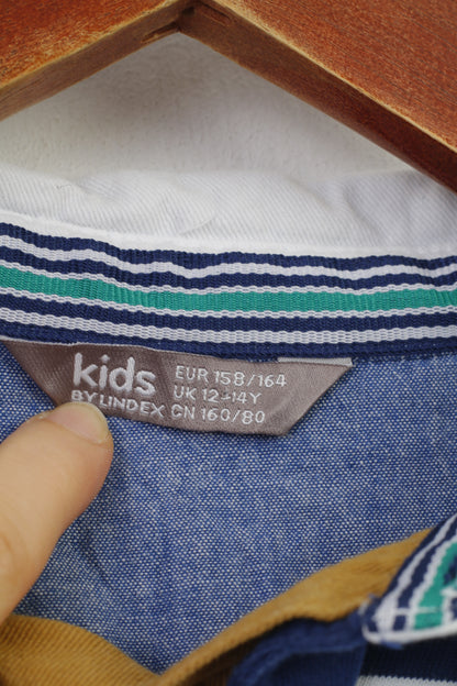 Kids By Lindex Garçons 164 14 Âge Polo à manches longues en coton rayé classique Heritage #9