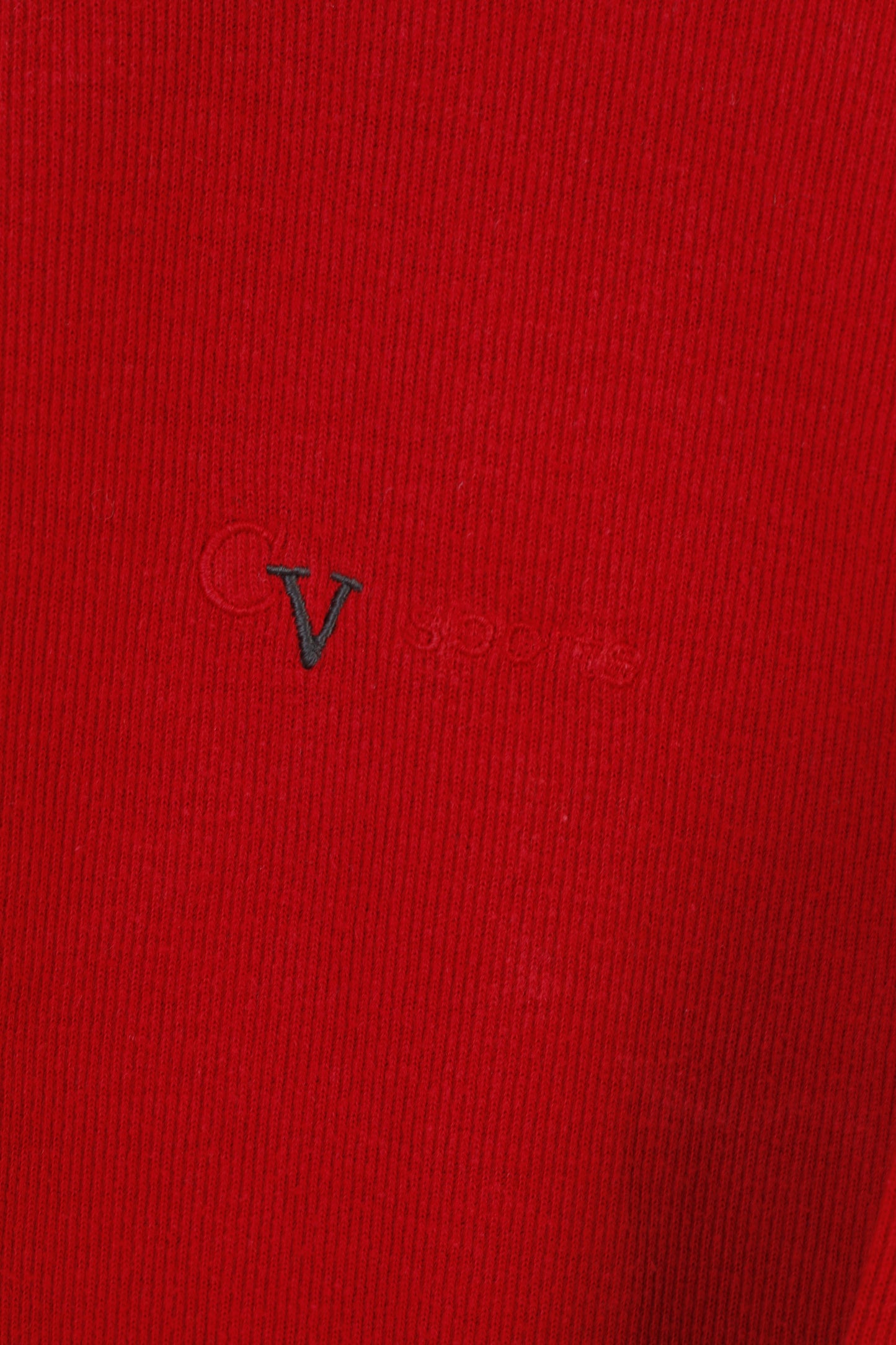 Color Ville Hommes XL Jumper Rouge Coton Pull Zip Neck Vintage Sports Top 