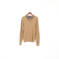 Massimo Dutti Men L Brown Jumper Cotton Classic Vintage Logo Sweater