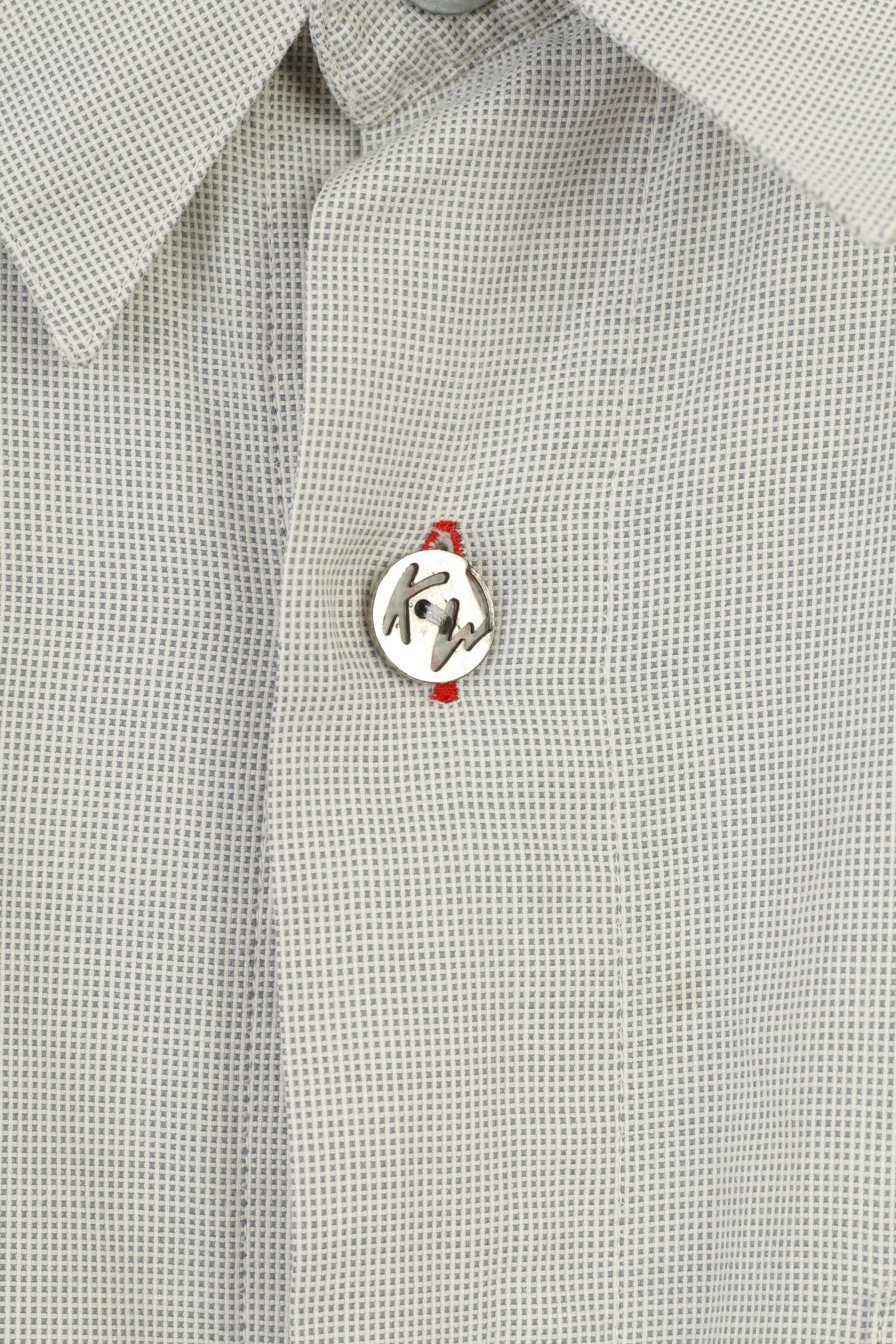 Key West Uomo L 2XL Camicia casual Top a maniche corte in cotone con bottoni dettagliati a quadretti verdi