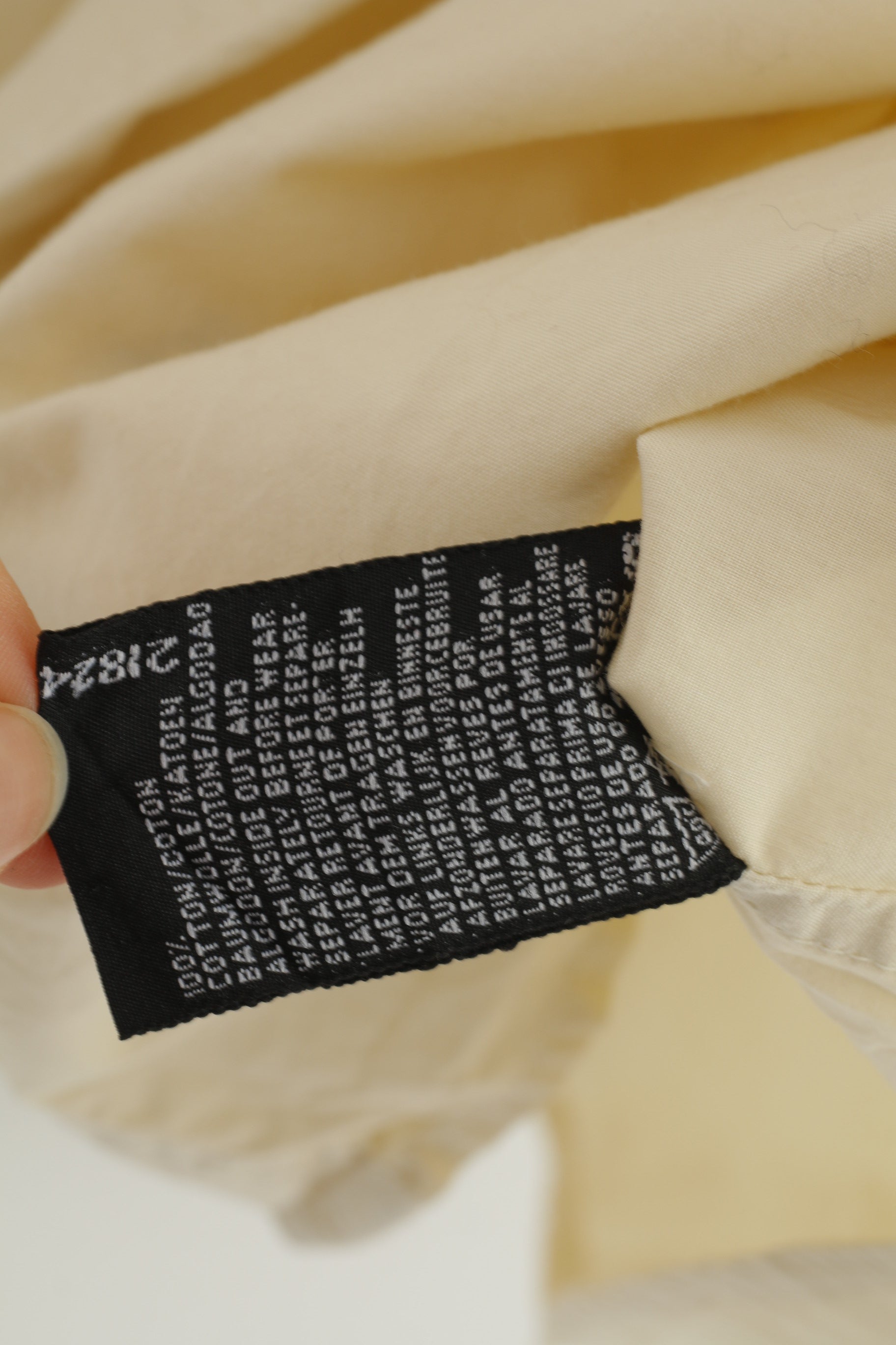 Jinglers Men L Casual Shirt Beige Cotton Short Sleeve Pockets Bottoms Collar Vintage Top