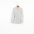 Cacharel Men 16 41 M Casual Shirt Striped Light Grey Buttons Down Collar Top