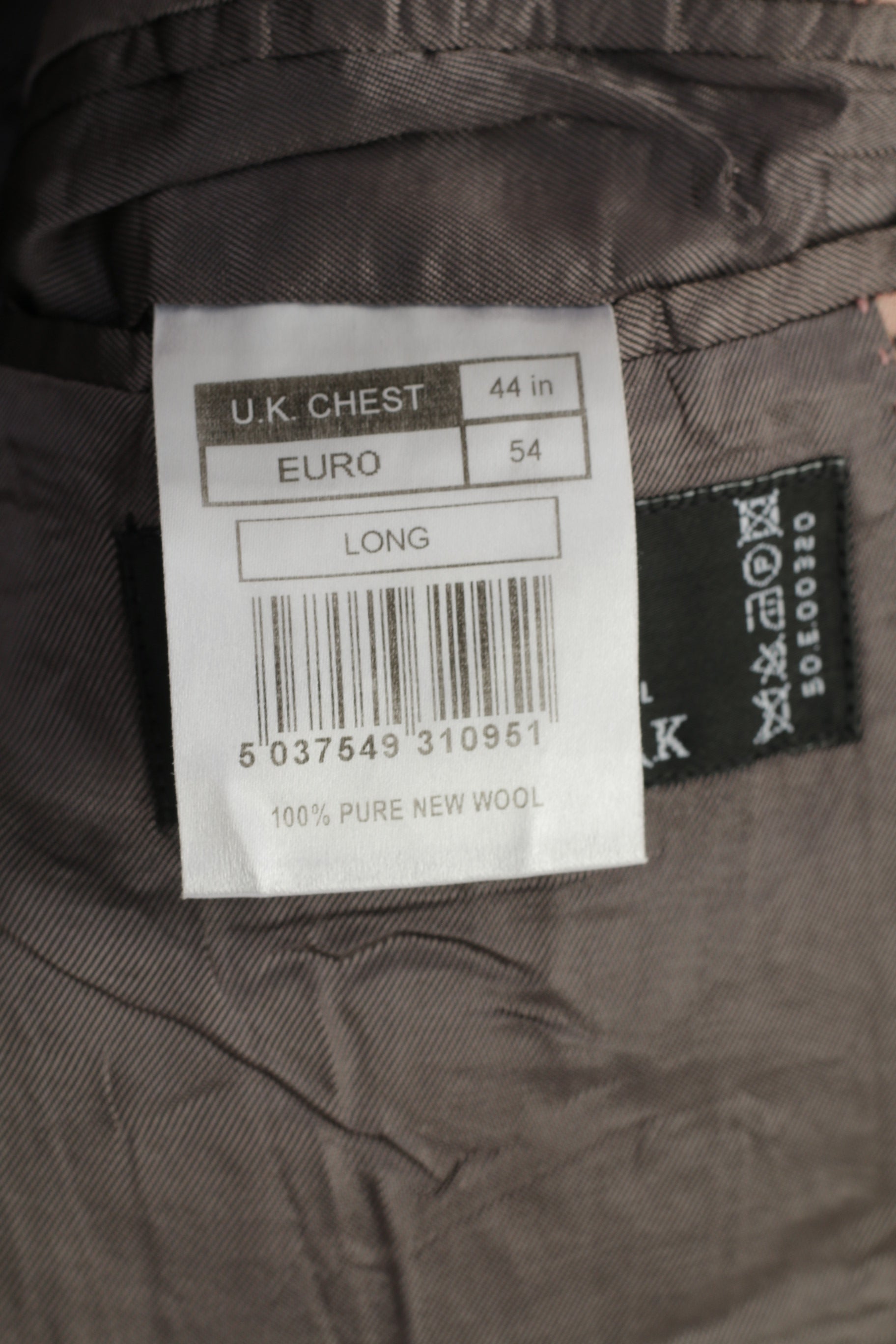 Stvdio Jeff Banks Men 44 54 Blazer Grey Single Breasted Wool Shoulder Pads Long Striped Jacket