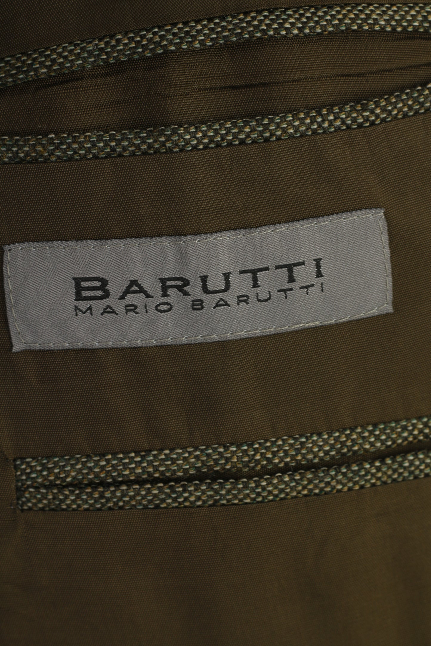 Mario Barutti Hommes 50 XL Blazer Vert Épaulettes Veste Hauptfutter Simple Boutonnage