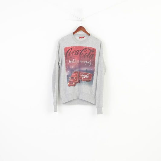 Cedar Wood State Men S Sweatshirt Grey Graphic Coca Cola Santa Crew Neck Vintage Top