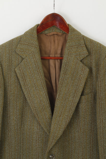 Dunn & Co Men 100 40 Blazer Green Wool Vintage Single Breasted Jacket