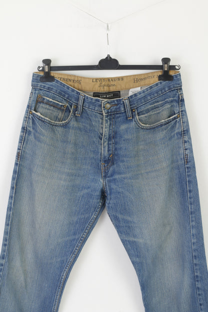 Levi's Denim Men 34 Jeans Trousers Blue Cotton Signature Low Boot  Straight Pants