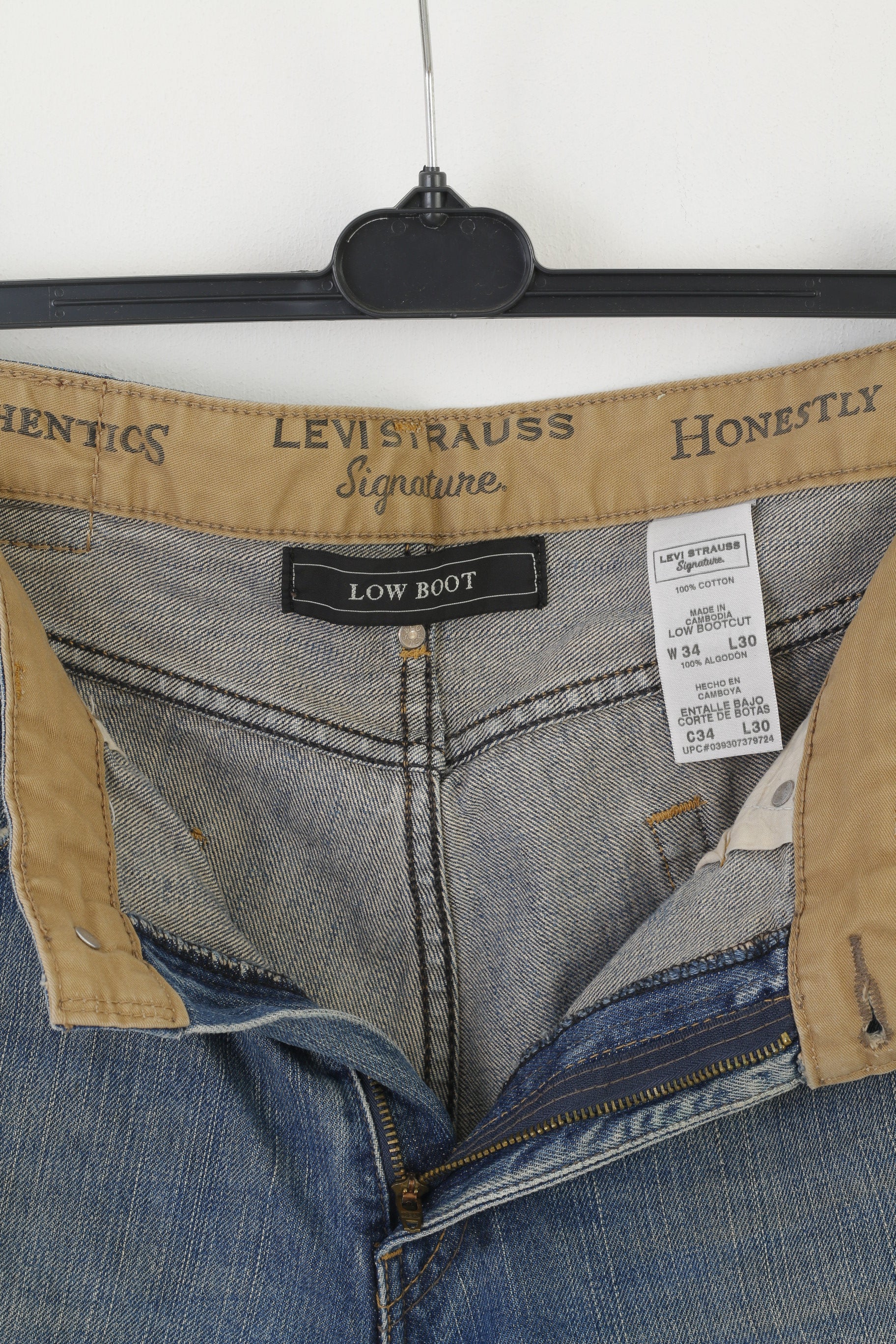 Levi's Denim Men 34 Jeans Pantalon Bleu Coton Signature Low Boot Pantalon Droit