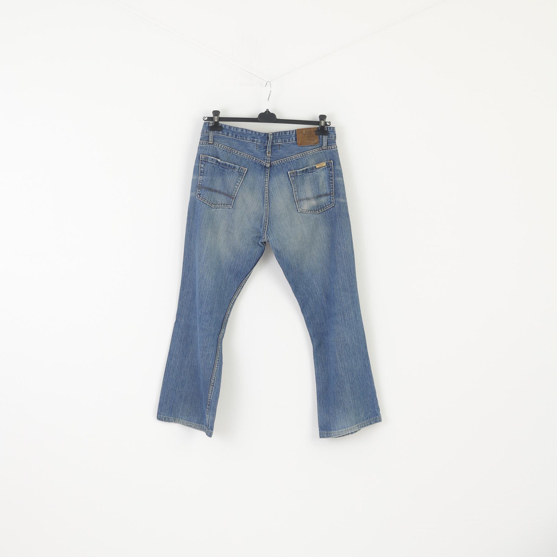 Levi's Denim Men 34 Pantaloni jeans Pantaloni dritti con stivaletto basso firmati in cotone blu