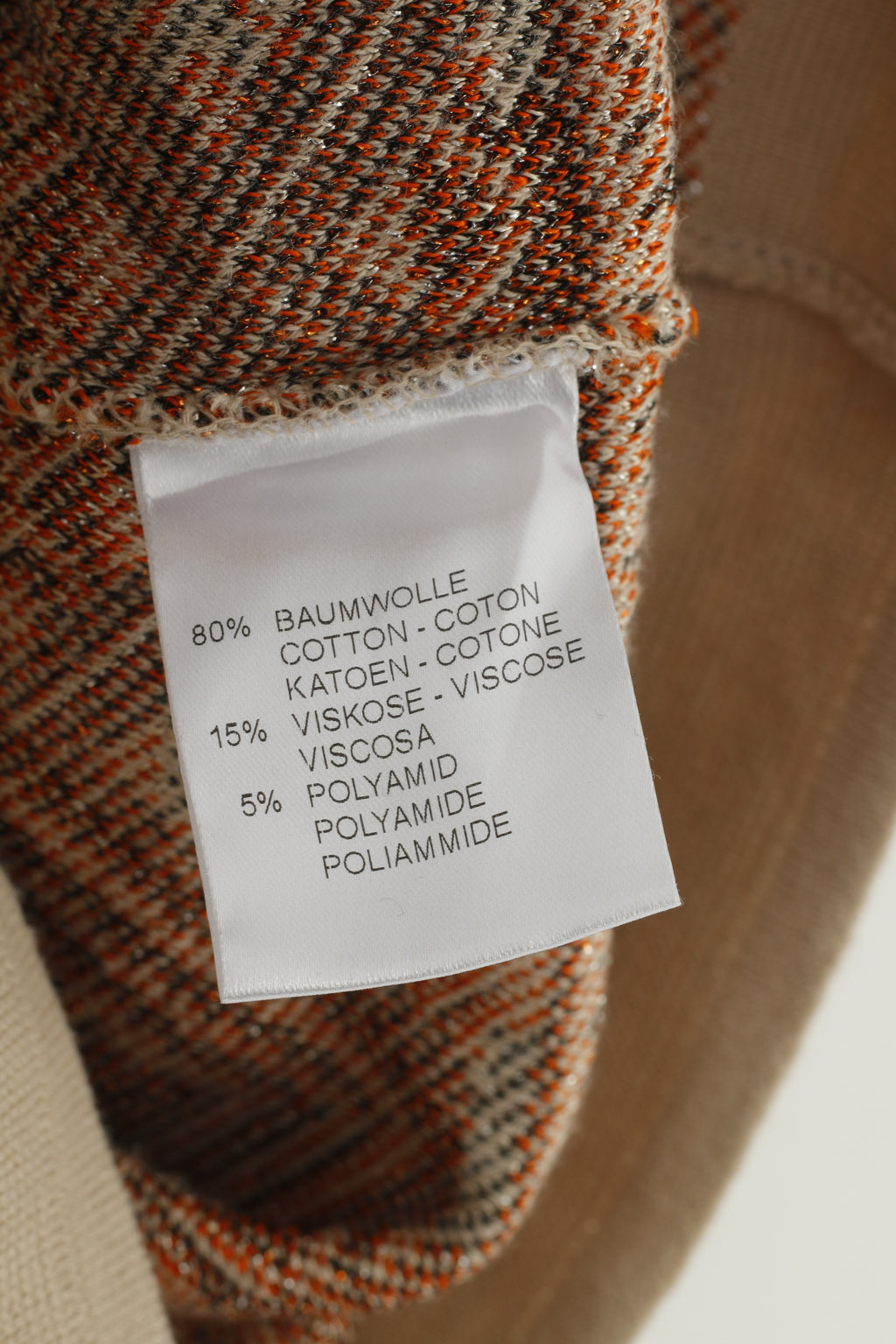 Madeleine Donna M 10/12 Canotta Camicia Beige Cotone Scollo a V Stampa geometrica