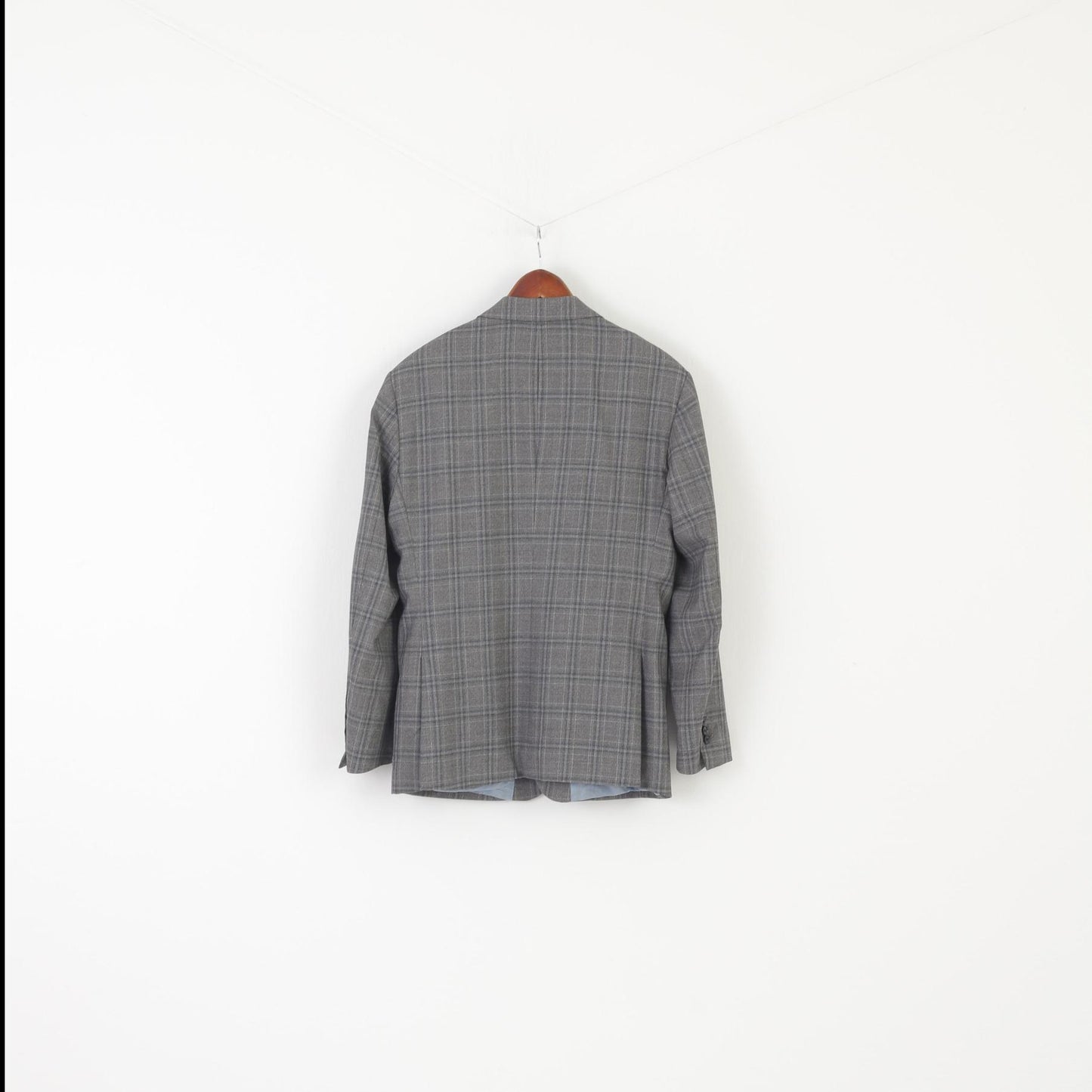 Lantier Guabello Men 42 52 Blazer Gray Check Super 130'S Vintage Jacket