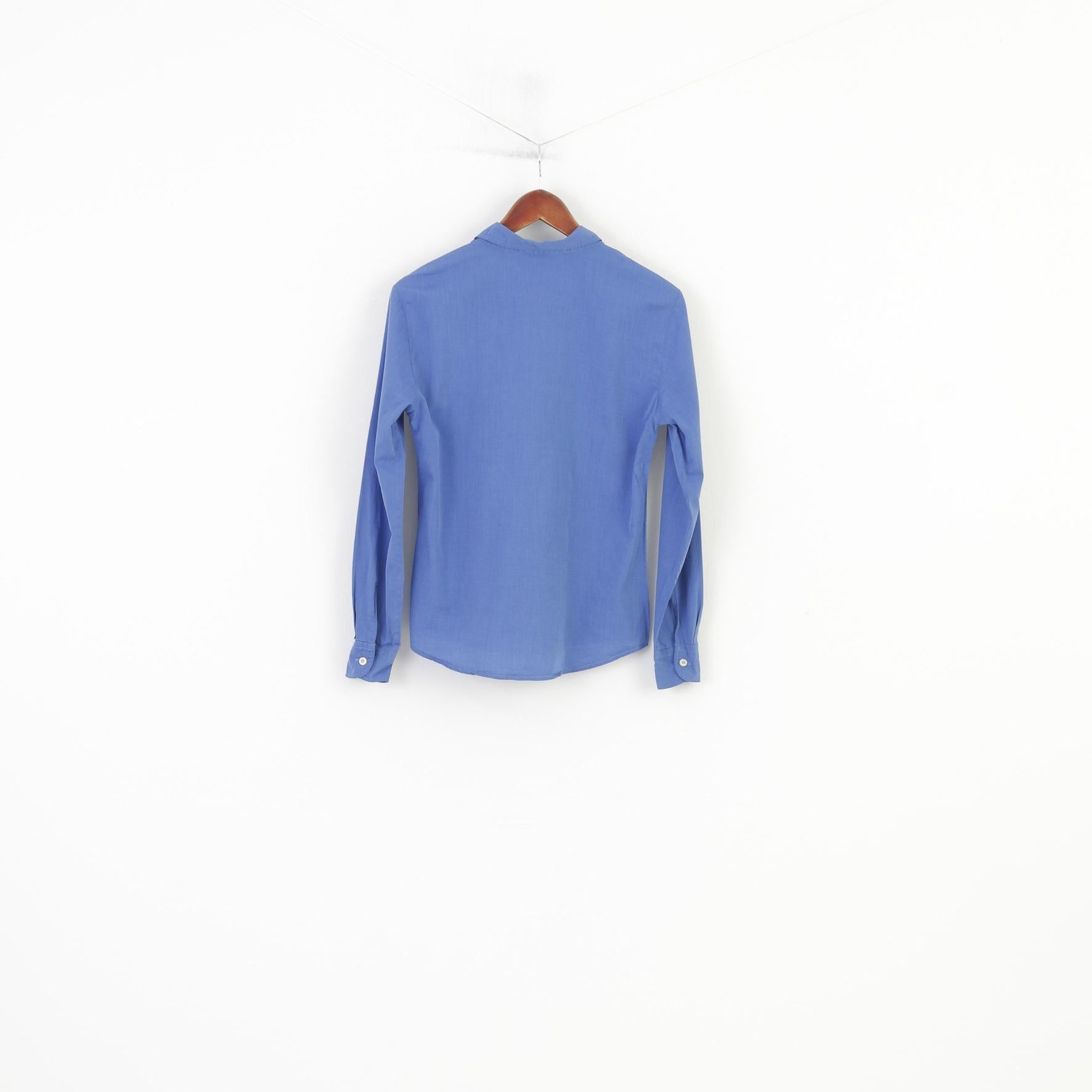 United Colors Of Benetton Chemise décontractée en coton bleu à manches longues pour femme