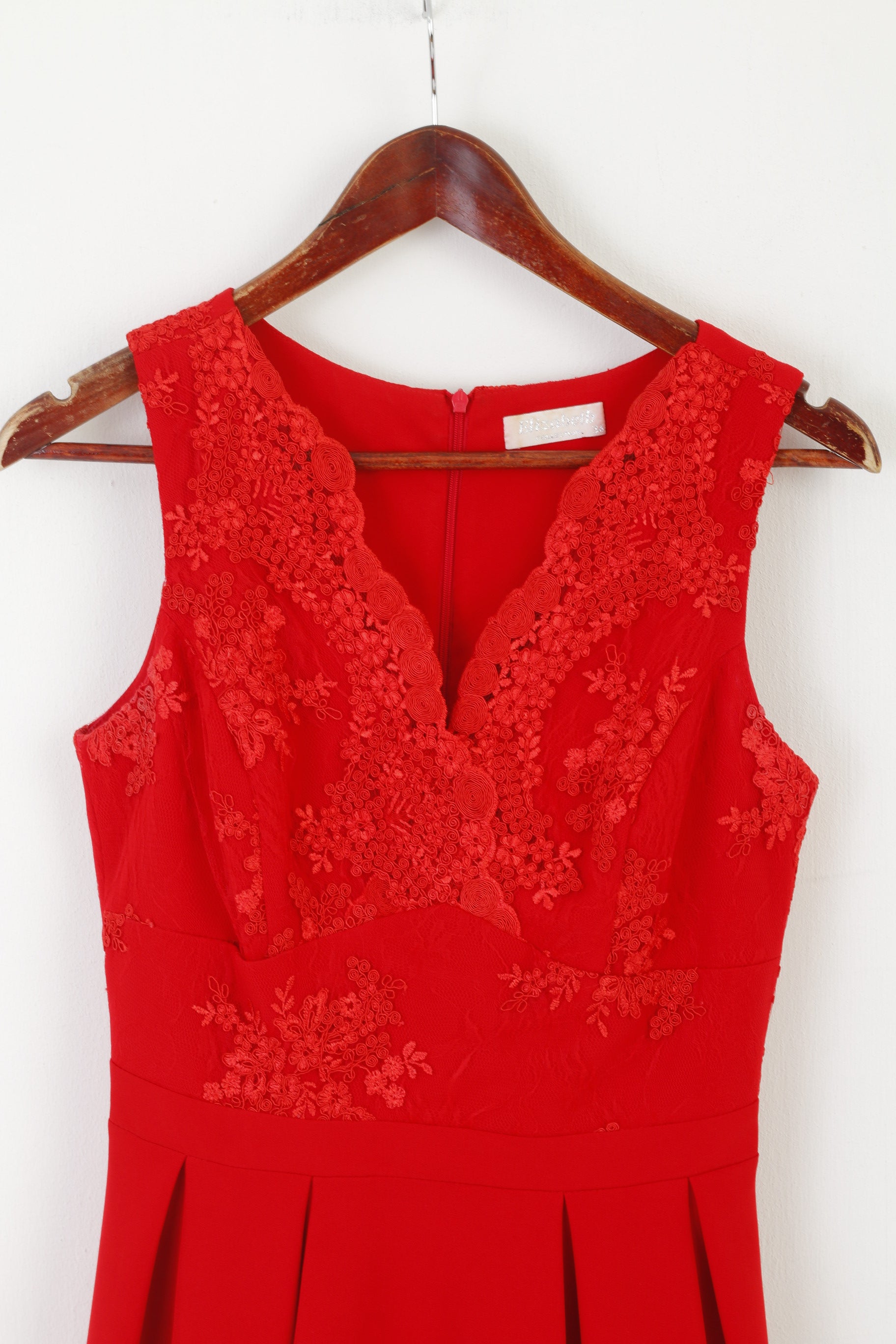 Elizabeth Collection Women 36 S Dress Red Lace Vintage Stretch Mini Elegant