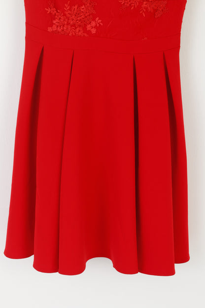 Elizabeth Collection Women 36 S Dress Red Lace Vintage Stretch Mini Elegant