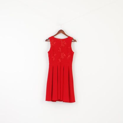 Elizabeth Collection Women 36 S Dress Red Lace Vintage Stretch Mini Elegant