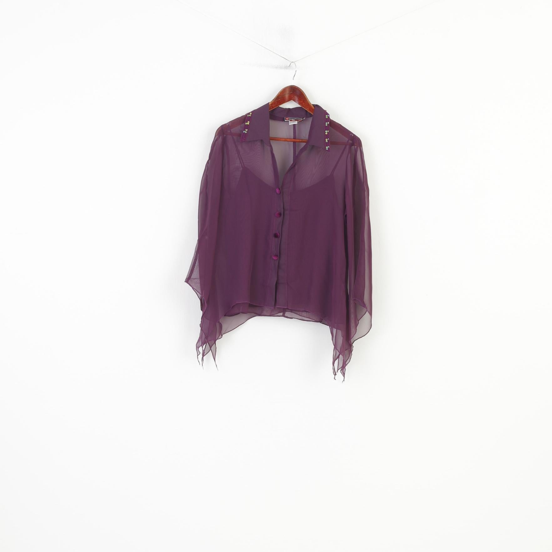 Hotkiss Women L Casual Shirt Spaghetti Straps Purple Plum Tank Top 2 Pieces Set Vintage Top