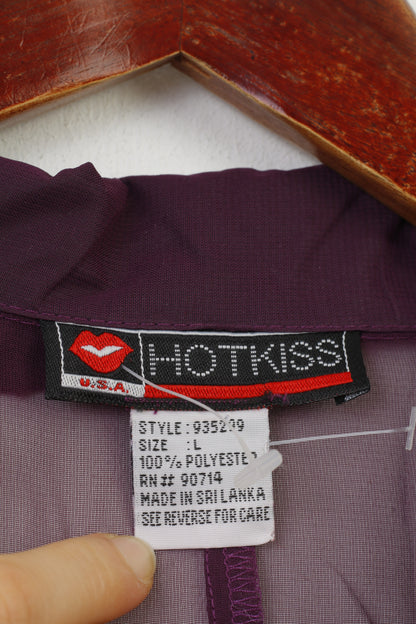 Hotkiss Camicia casual da donna L con spalline sottili Canotta viola prugna Set da 2 pezzi Top vintage