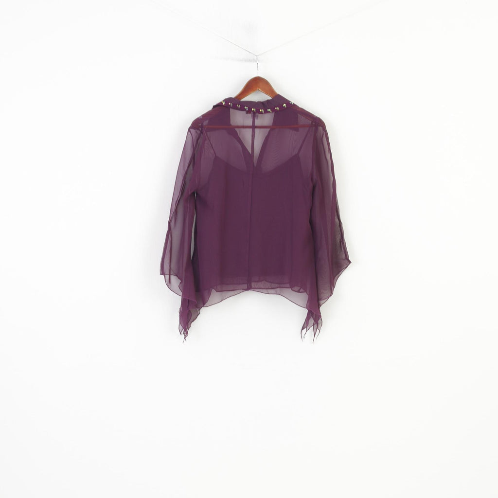 Hotkiss Women L Casual Shirt Spaghetti Straps Purple Plum Tank Top 2 Pieces Set Vintage Top