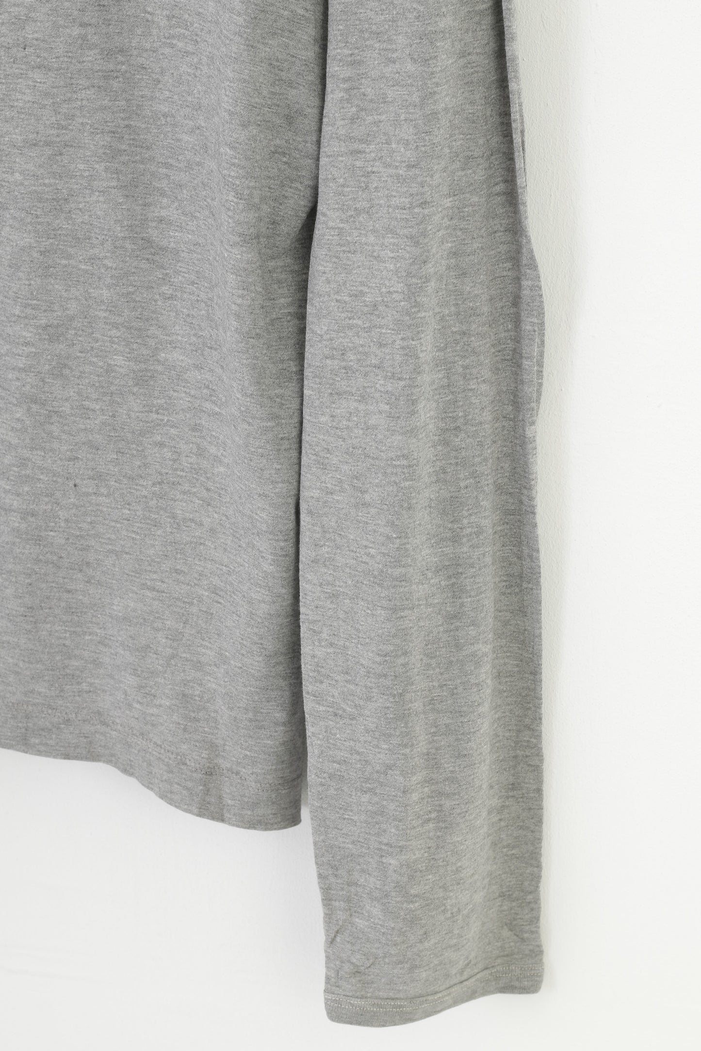 Replay Hommes XL Chemise Manches Longues Coton Gris Logo Coupe Décontractée Sportswear Haut