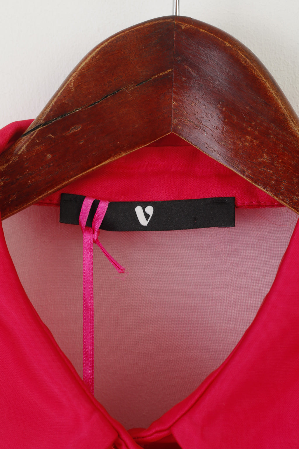Novità di Very Pink Camicia da donna 10 S Top in materiale rosa trasparente stile retrò