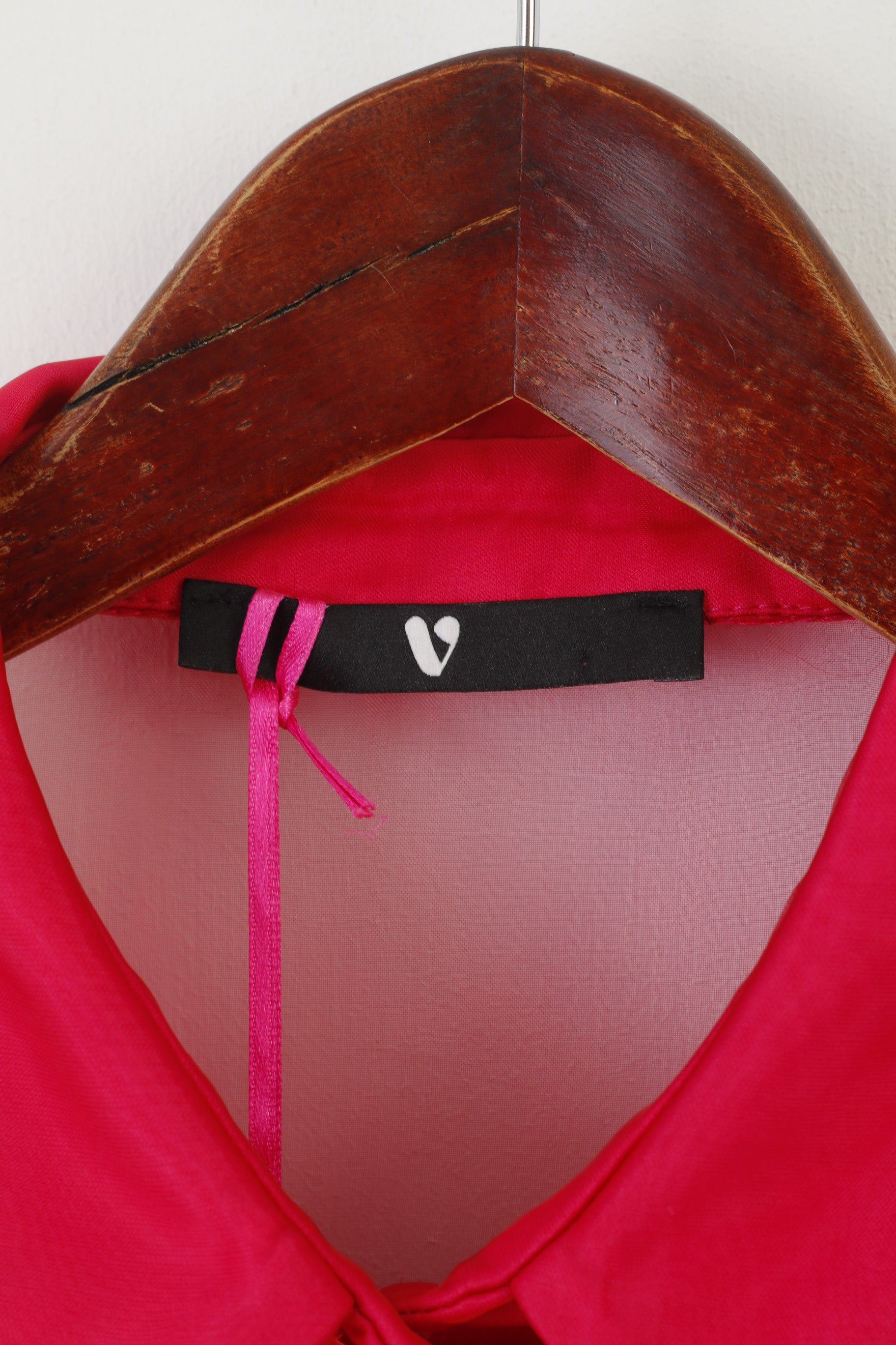 New By Very Pink Women 10 S Shirt Pink Transparent Material Retro Style Top