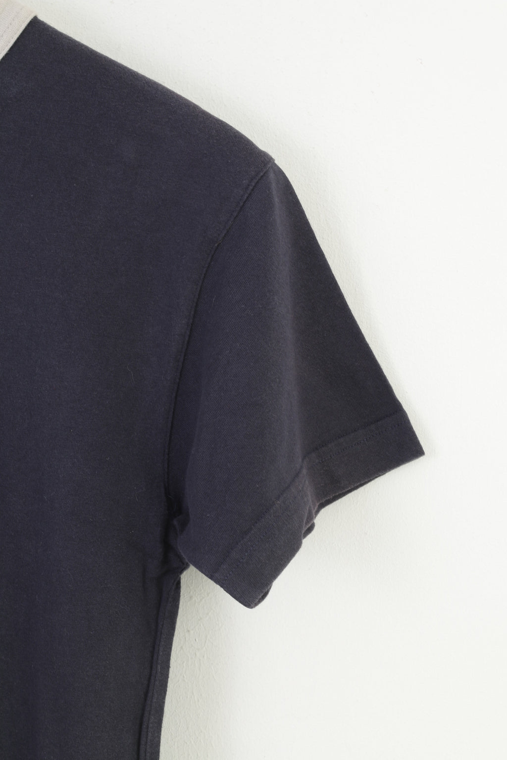 Reebok Classic Femmes M Chemise Marine Coton Angleterre Vintage Ras Du Cou Haut