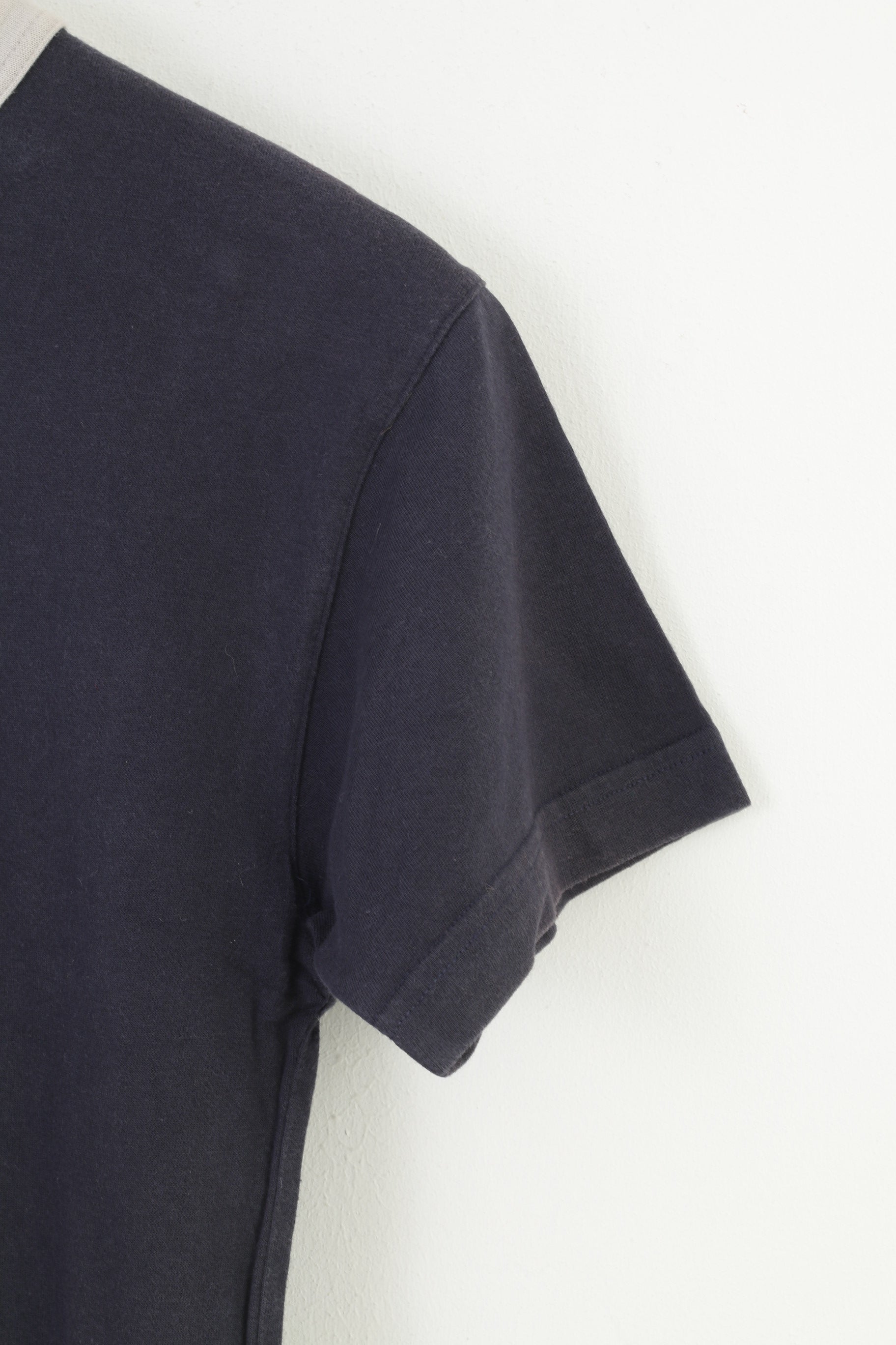 Reebok Classic Femmes M Chemise Marine Coton Angleterre Vintage Ras Du Cou Haut