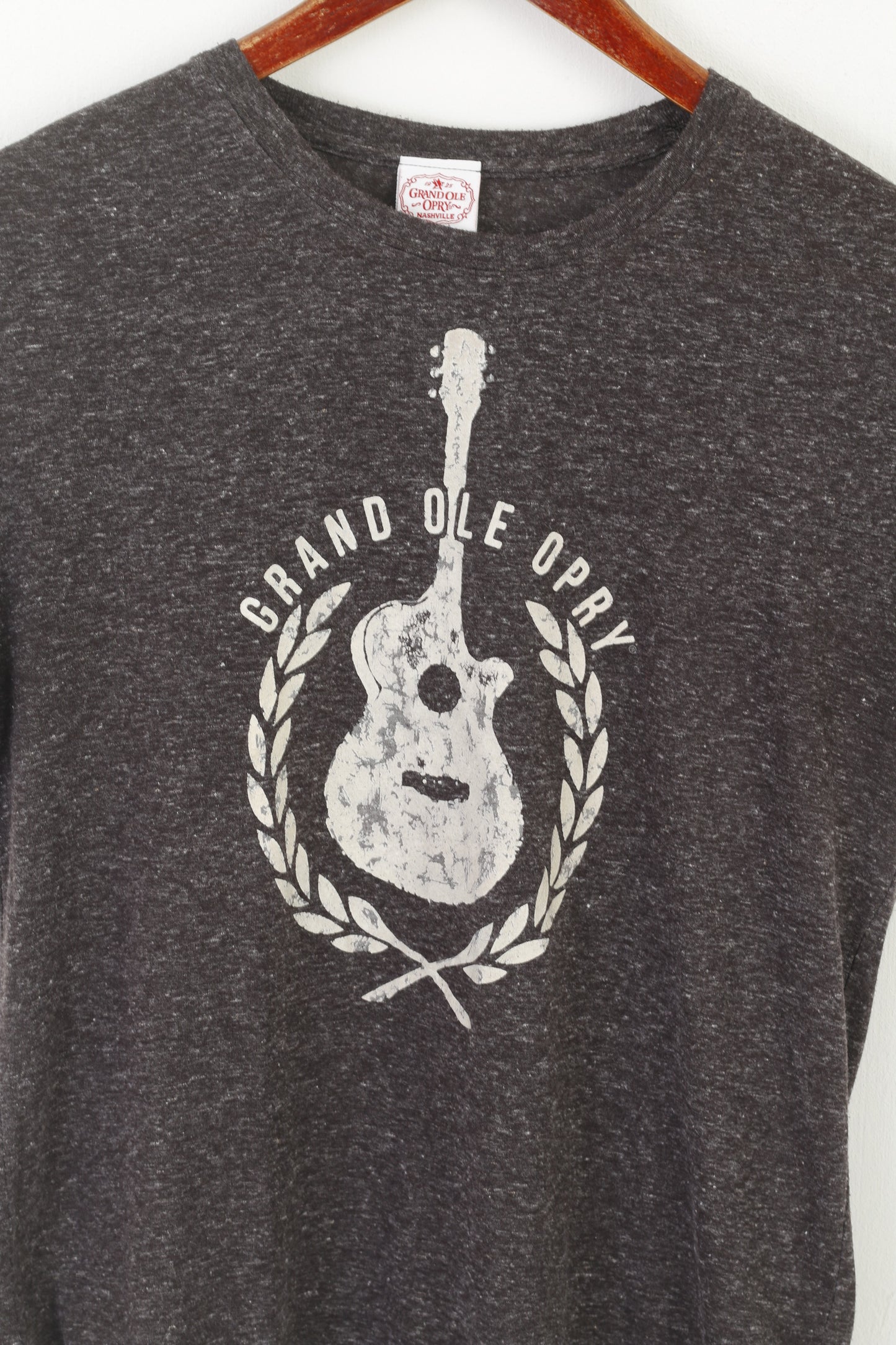 Grandole Nashville Women L T-Shirt Grey Cotton Graphic Grand Ole Opry Top