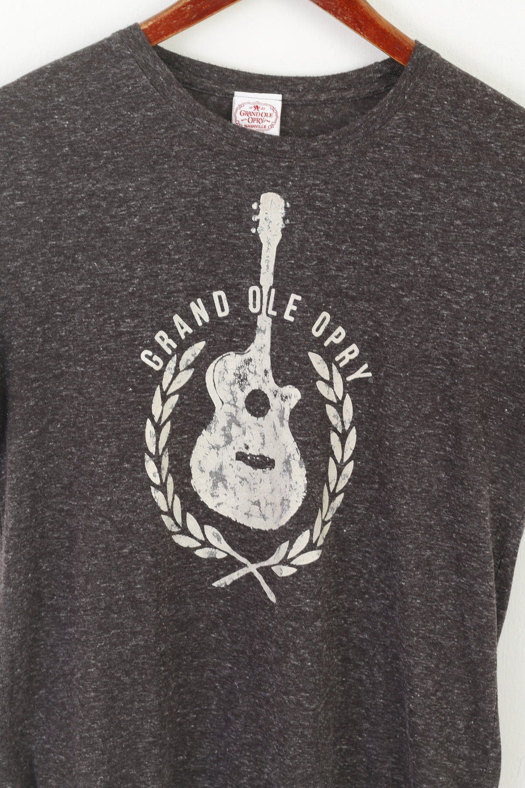 Grandole Nashville Women L T-Shirt Grey Cotton Graphic Grand Ole Opry Top
