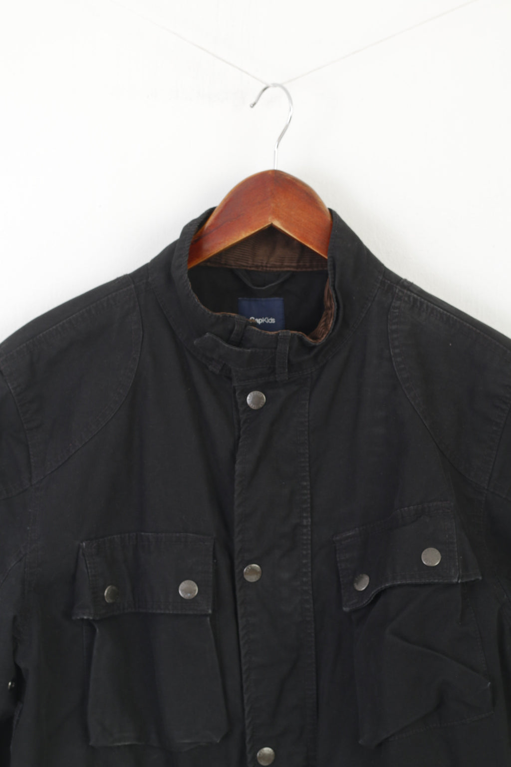 Gap Kids Boys XXL 16 Age Jacket Black Cotton Padded Rewind Style Zip Up Top