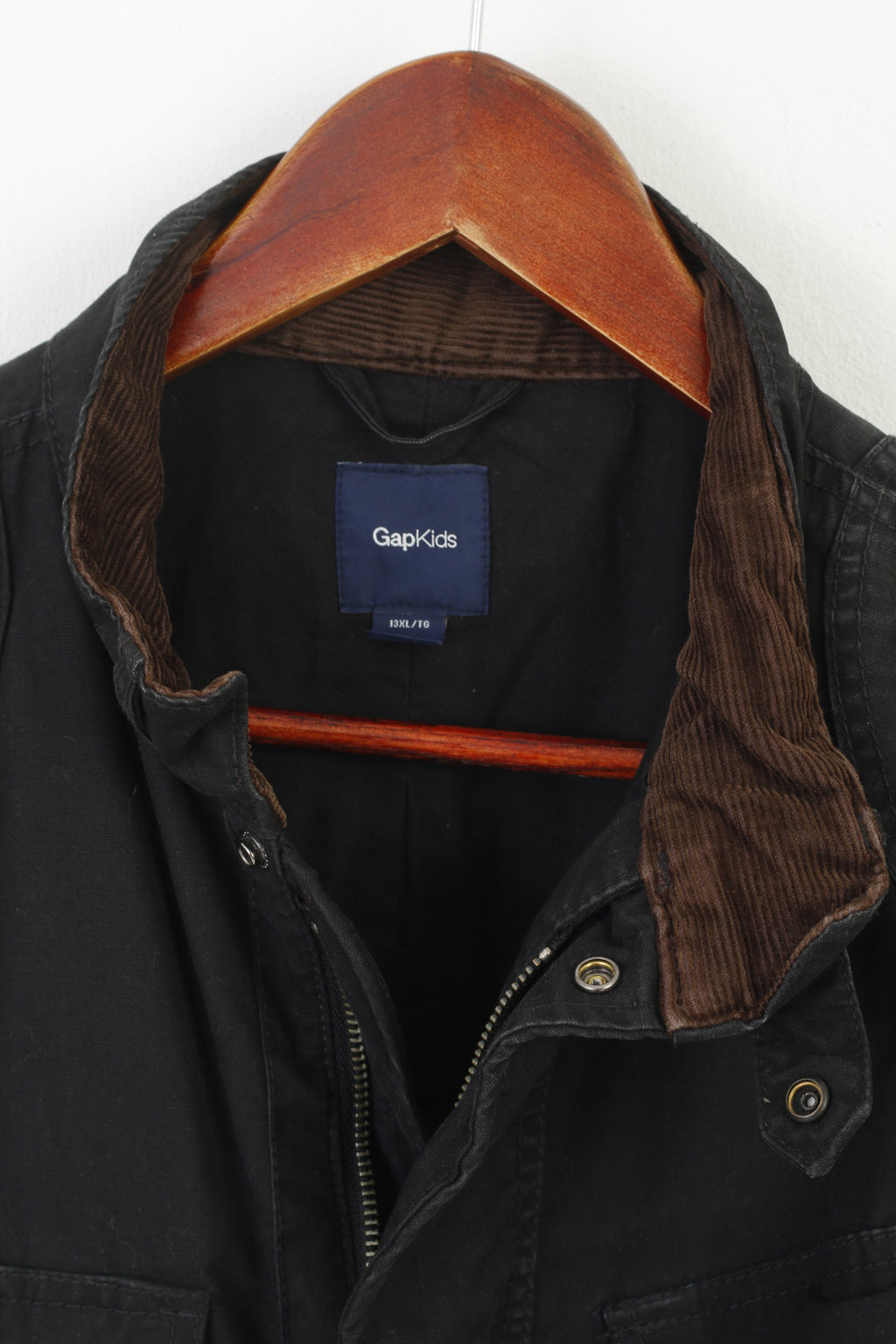Gap Kids Boys XXL 16 Age Jacket Black Cotton Padded Rewind Style Zip Up Top