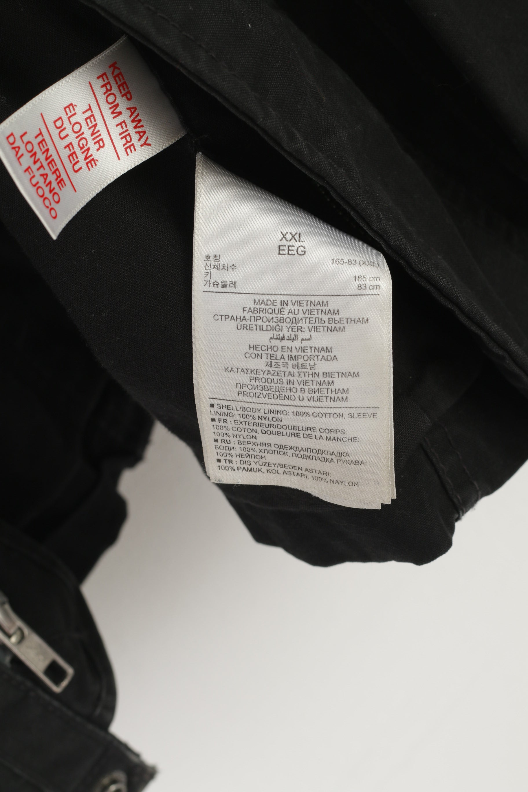 Gap Enfants Garçons XXL 16 Âge Veste Noir Coton Rembourré Style Rewind Zip Up Top