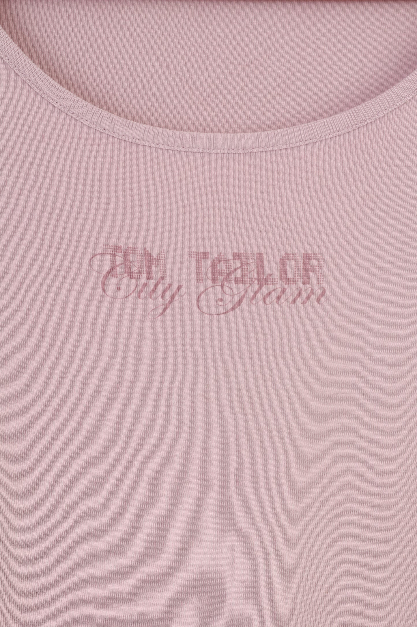 Tom Tailor Women M Shirt Pink City Glam Cotton Top 7/8 Sleeve Crew Neck Top