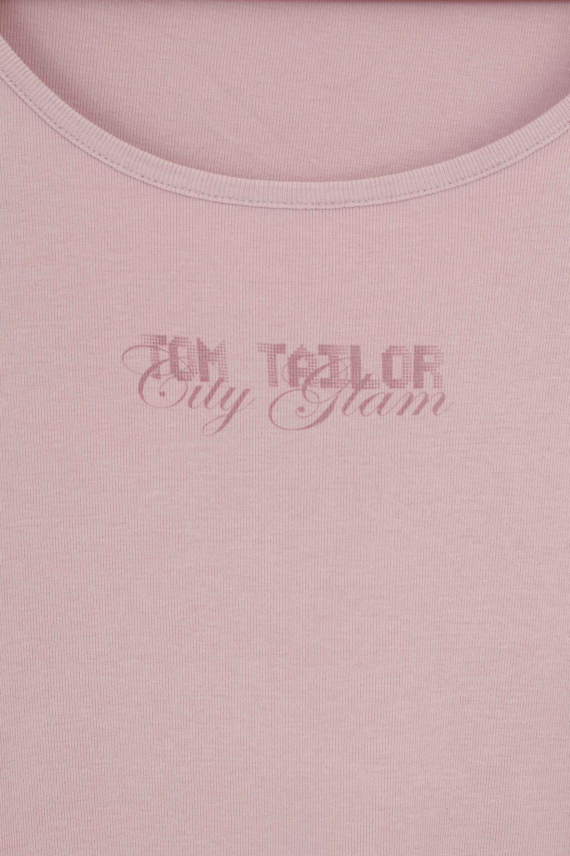 Tom Tailor Femme M Chemise Rose City Glam Haut en coton Manches 7/8 Col rond Haut 