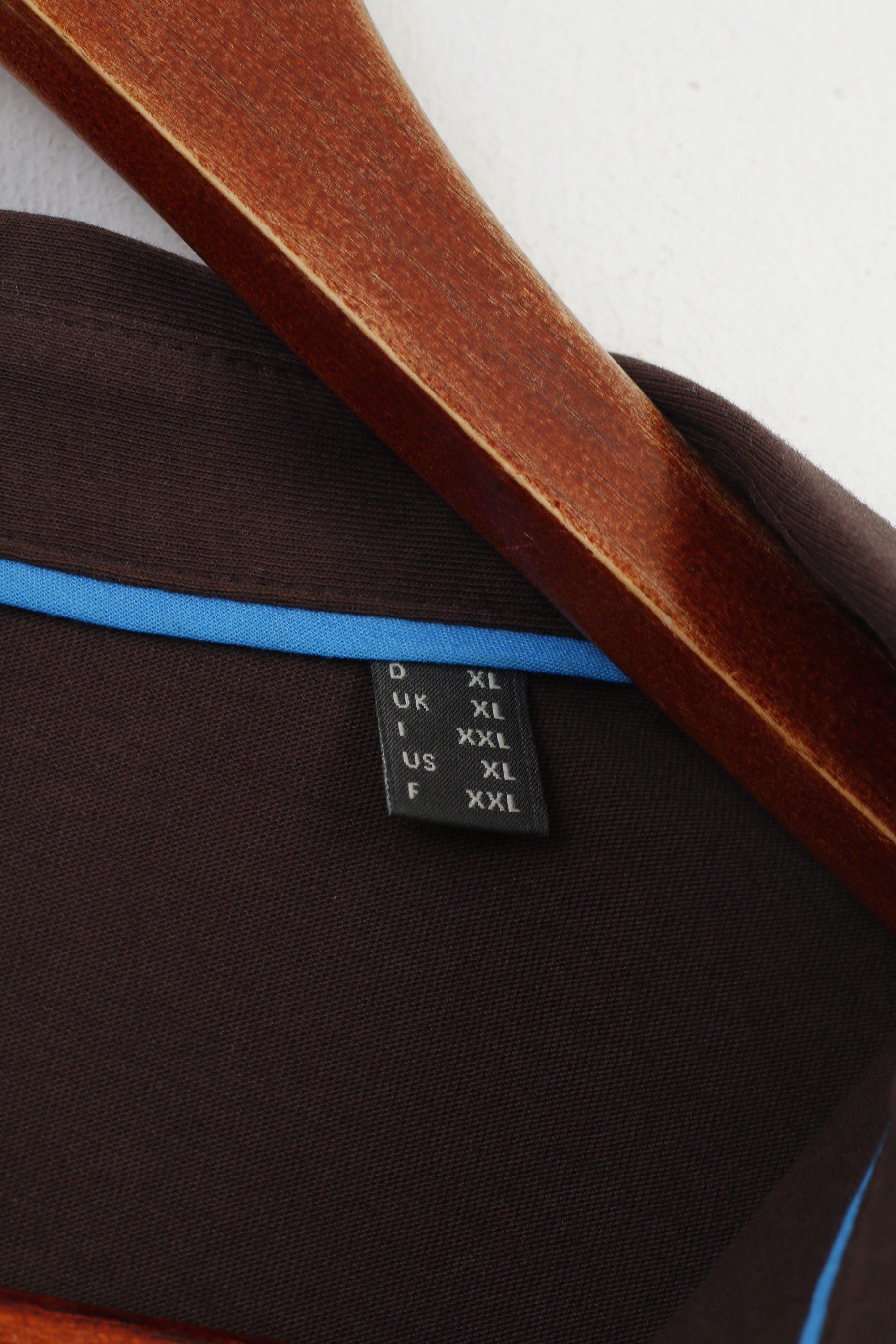 Esprit Men XL Polo Shirt Brown Checkered Cotton Detailed Buttons Classic Collar Vintage Short Sleeve  Top