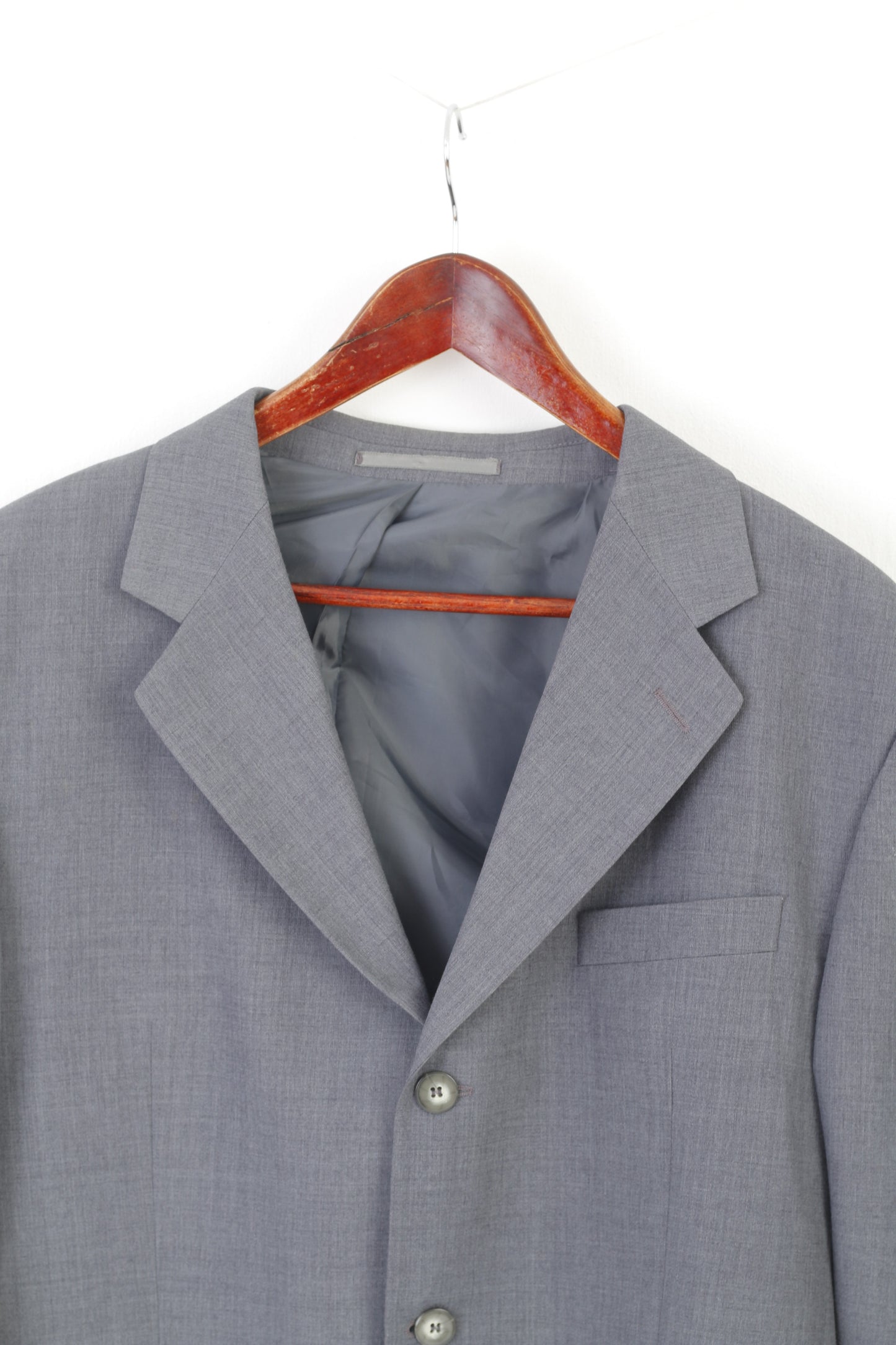 Coxmoore Uomo 42 Blazer Giacca monopetto vintage in lana grigia