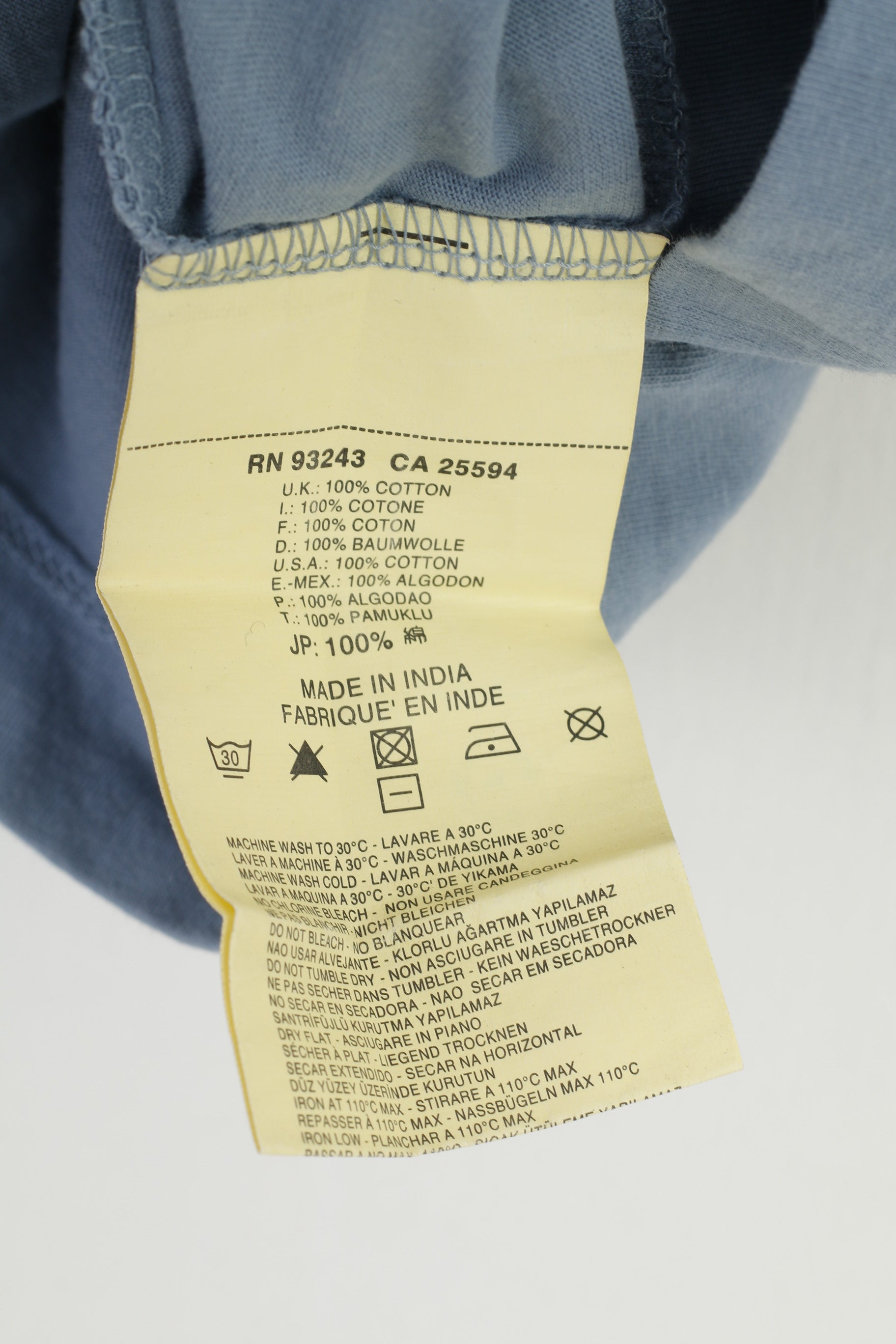 Diesel Men XL T- Shirt Blue Cotton Emroidered Graphic Classic Tee  Crew Neck Top